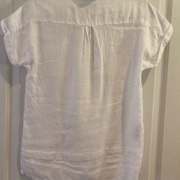 White linen short sleeve blouse from Tommy Bahama - Picture 3 of 3